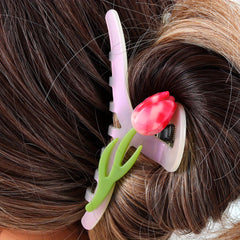 Acetate Flower Hair Claw Ponytail Holder Hair Accessories For Women Girls