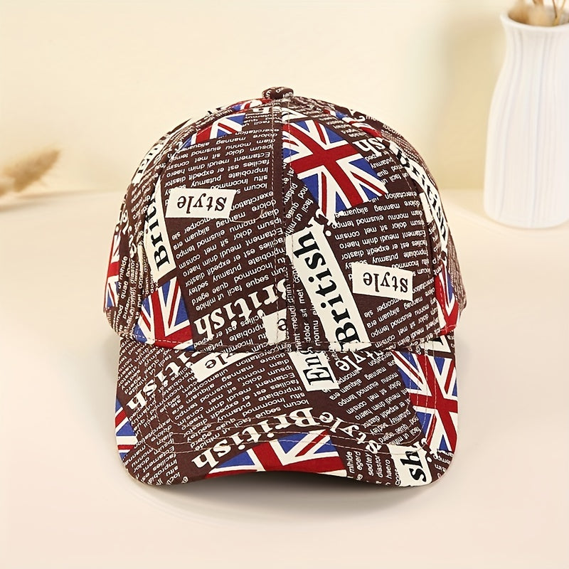 British Flag Print Baseball Cap Vintage Dad Hats Casual Unisex Hip Hop Sun Hats