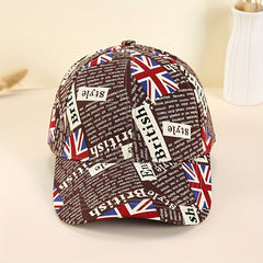 British Flag Print Baseball Cap Vintage Dad Hats Casual Unisex Hip Hop Sun Hats