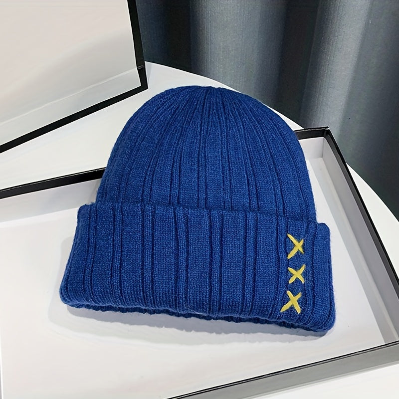 Solid Warm Beanie Thick Knit Hat Unisex Skull Cap
