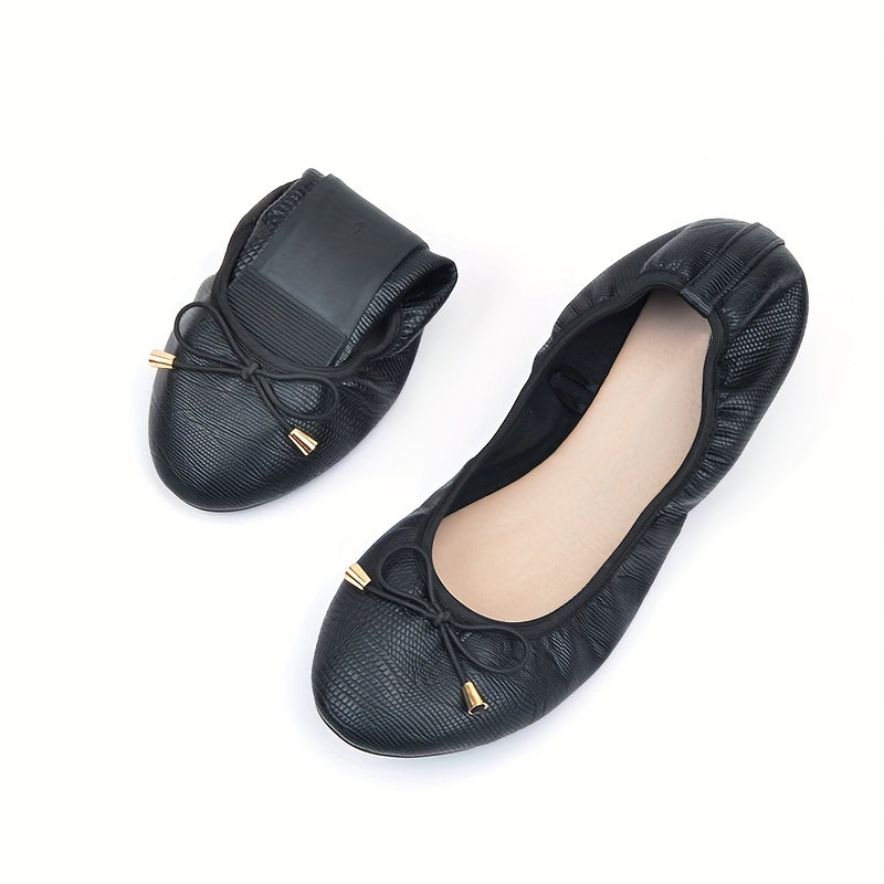Women's Bow Decor Ballet Flats Slip On Anti-slip Shoes