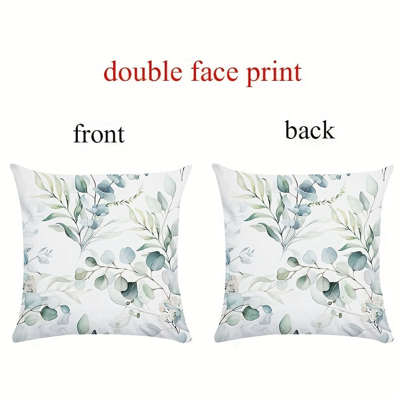 Eucalyptus Branches Leaf Pattern Pillow Covers for Home Decor