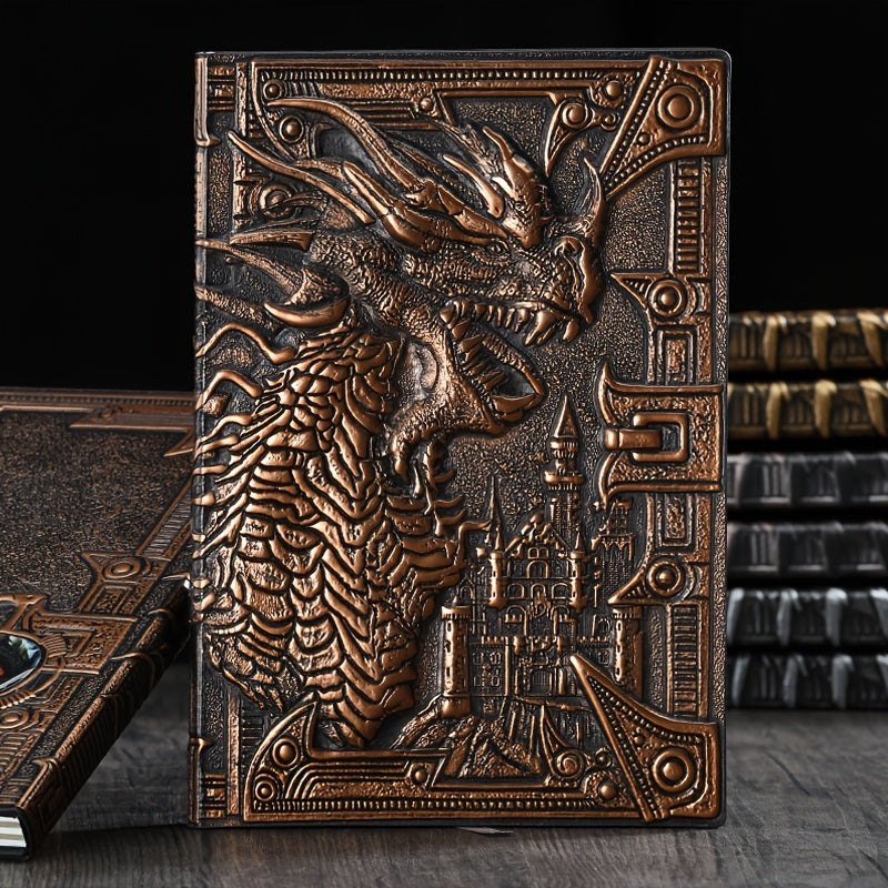 Dragon A5 Diary Notebook Embossed Leather Travel Journal