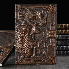 Dragon A5 Diary Notebook Embossed Leather Travel Journal