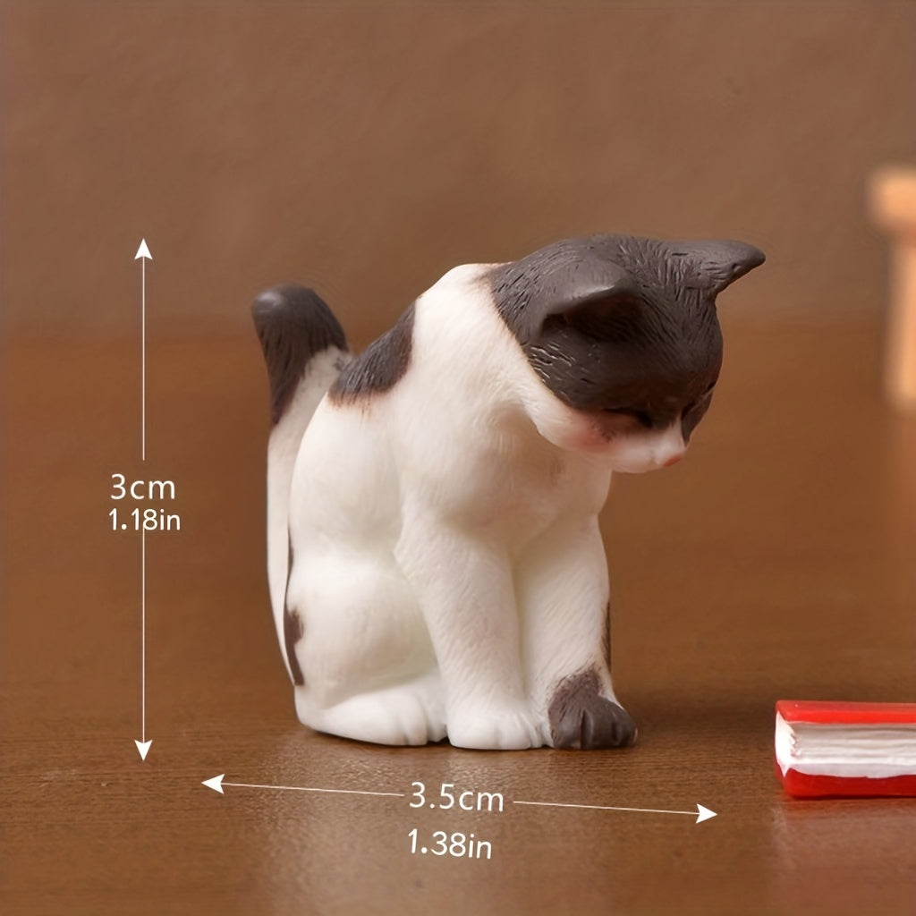 3pcs Resin Cat Statues for Home Garden Decoration & Outdoor Decor