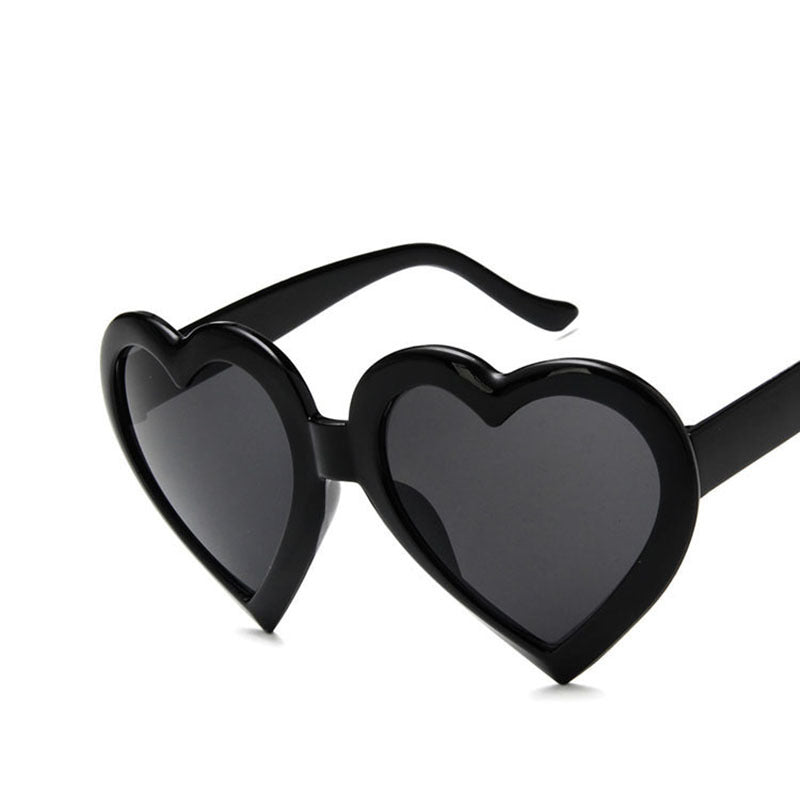 Heart Shaped Sunglasses Metal Frame Sunscreen Glasses