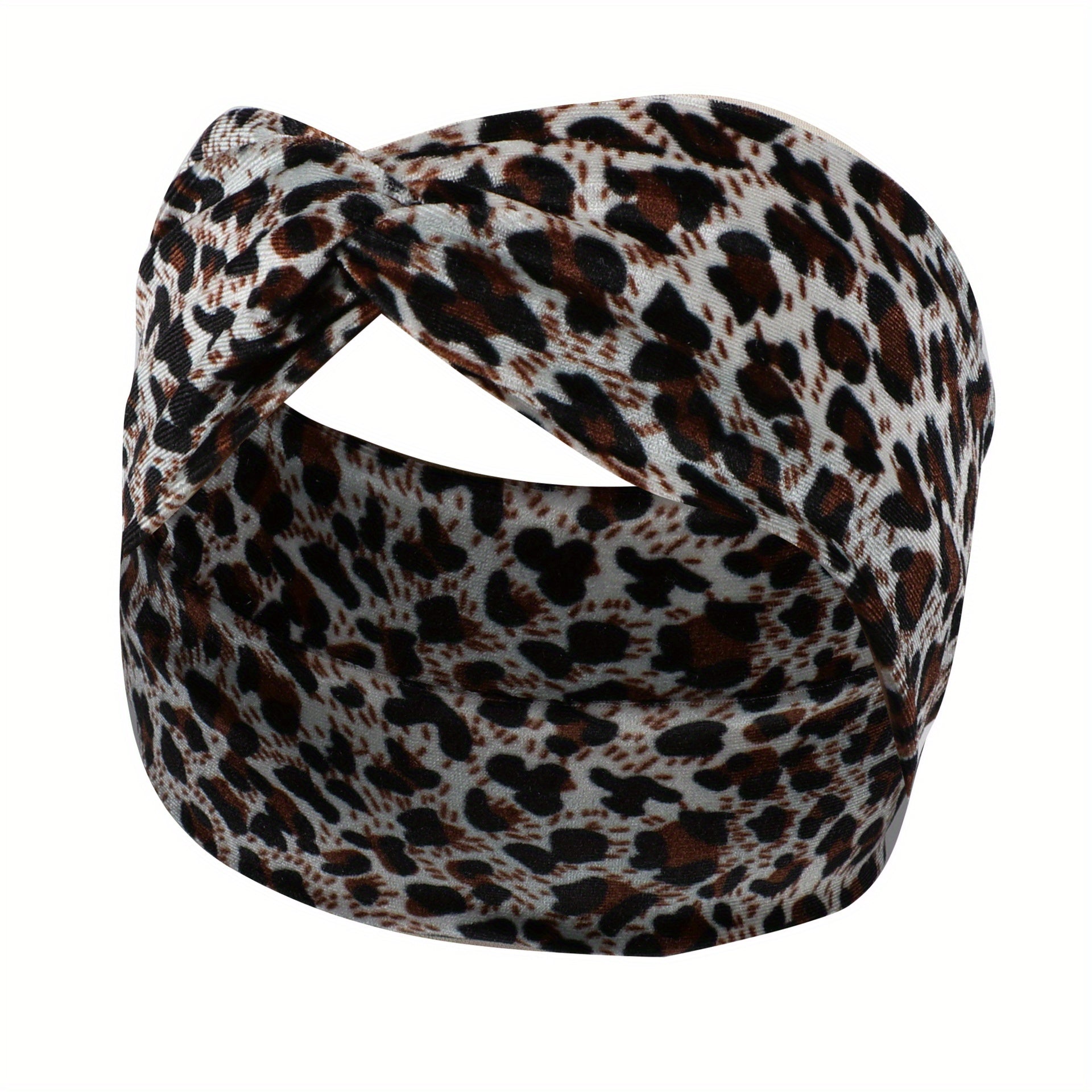 Leopard Print Wide Brim Headband Plus Velvet Hair Band
