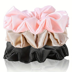 3 Pcs Large Satin Scrunchies Soft Stylish Hair Tie Hair Accessories
