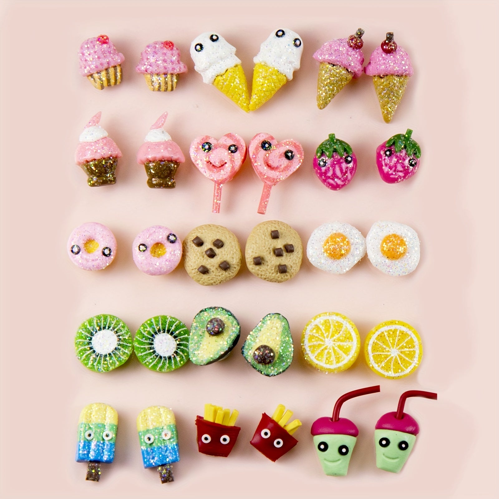 15 Pairs Hypoallergenic Animal Unicorn Donut Stud Earrings for Girls