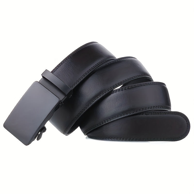 Men's Automatic Buckle Slider Belt Business Casual Leather Belt