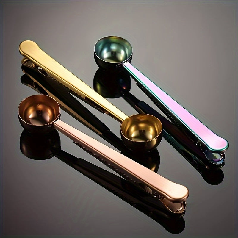 2-in-1 Stainless Steel Coffee Spoon and Sealing Clip