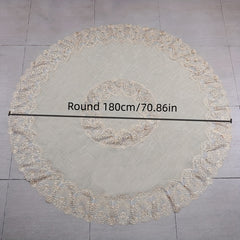 Embroidery Lace Round Tablecloth Bohemian Style Coffee Table Cloth