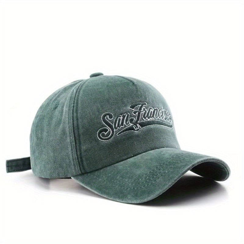 Candy Baseball Cap Washed Distressed Embroidery Cotton Sports Hat