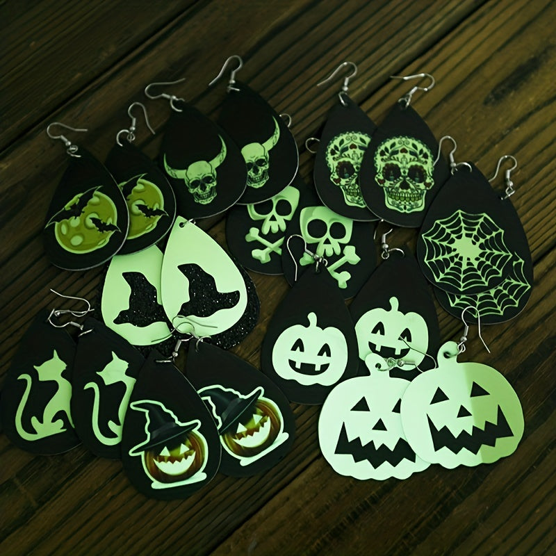 Retro Halloween Jewelry Luminous Dangle Earrings