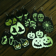 Retro Halloween Jewelry Luminous Dangle Earrings