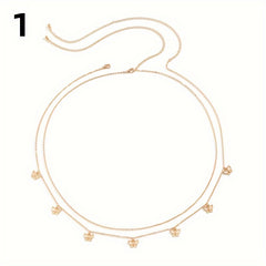 Double Layer Waist Chain Butterfly Pendant Metal Belly Chain Women