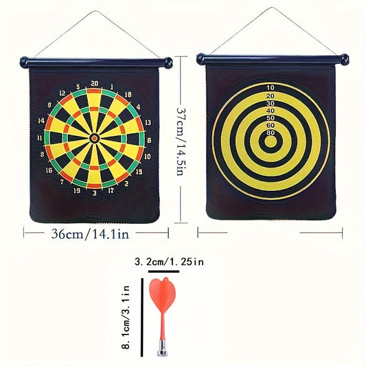 Double Sided Magnetic Dart Board with 4 Darts Set