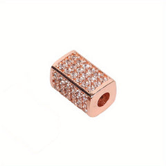 Brass CZ Tube Bead Bracelet Pendant Micro Inlaid Gasket DIY Jewelry