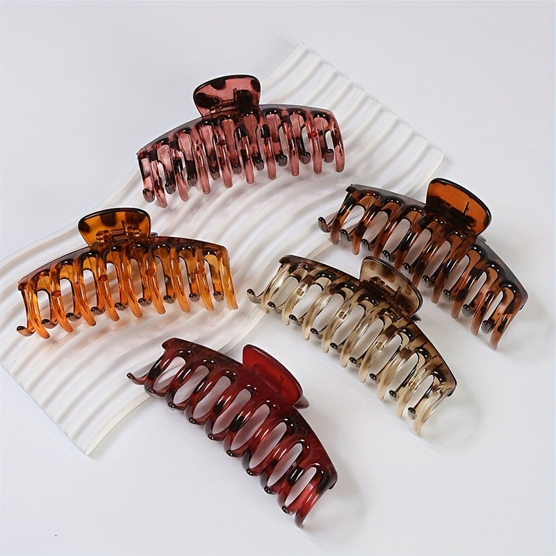 5pcs Frosted Hair Claw Women's Shark Claw Combination Set