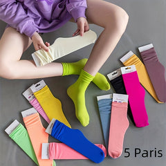 Breathable  Pile Socks Women's Stockings 5 Pairs
