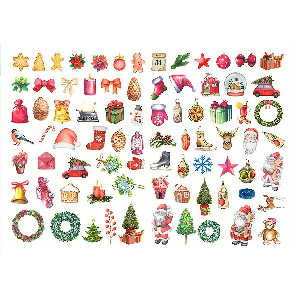 138pcs Retro Christmas Stickers DIY Gift Stickers