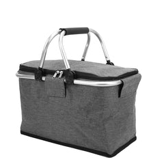 30L Insulated Picnic Basket Foldable Grocery Set Waterproof Lining
