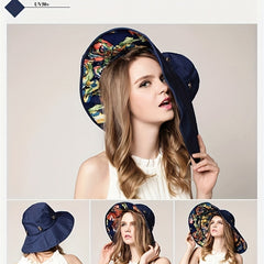 Oversized Brim Sun Hat UV Protection Bucket Hat Beach Hats