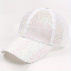 Glitter Trucker Hat Sequin Baseball Cap Lightweight Sunscreen Dad Hat