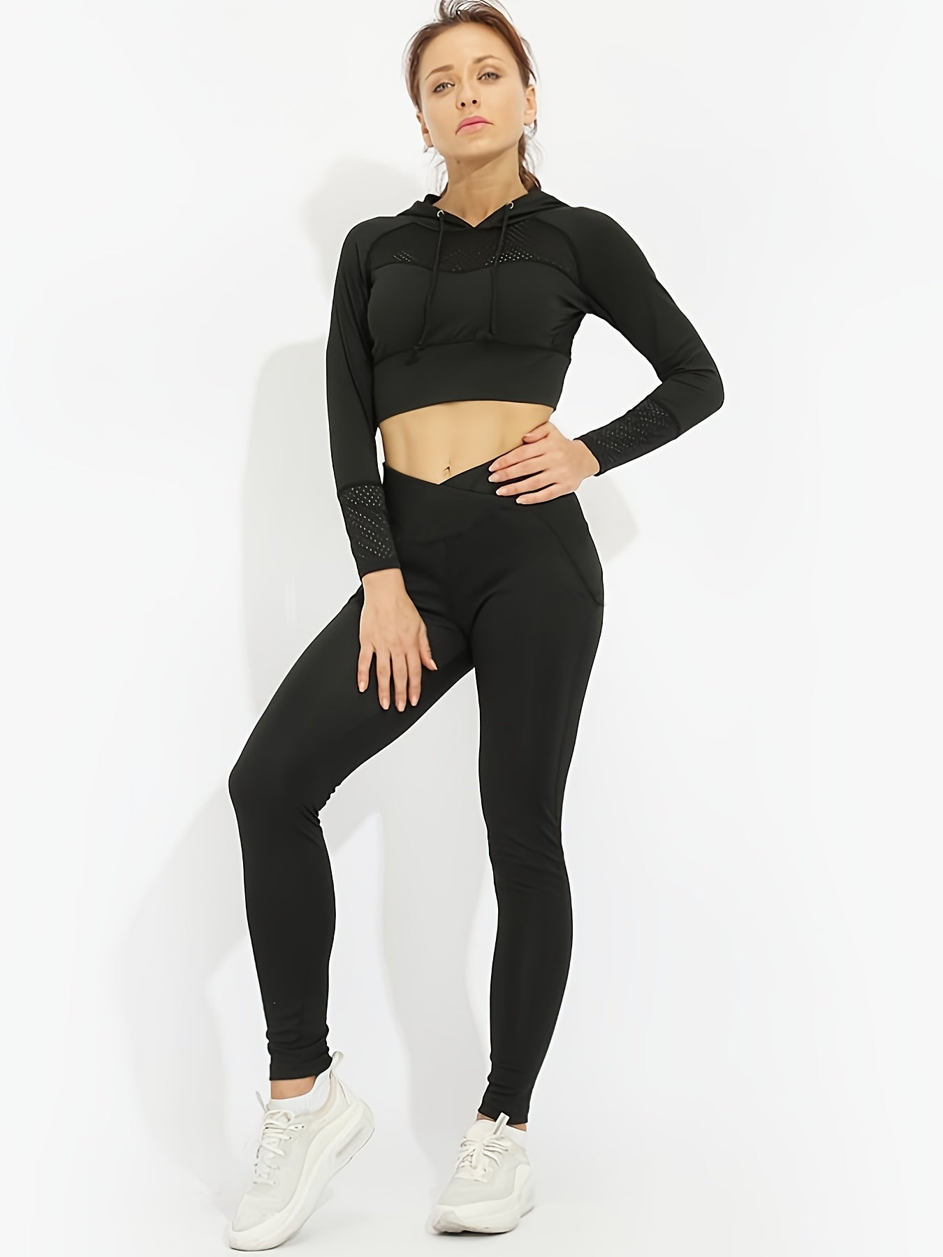 Women's Cross Waistband Yoga Leggings Butt Lifting Fitness Pants