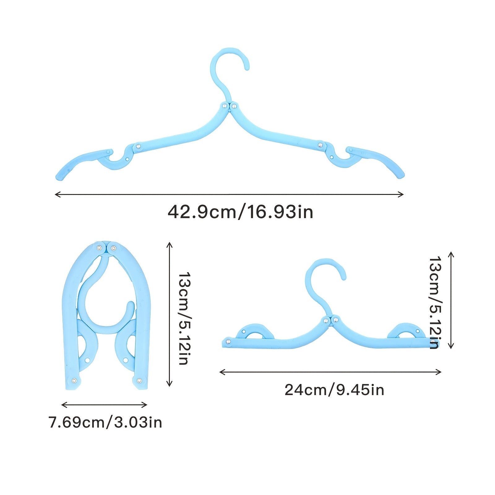 8 Pcs Foldable Travel Hangers Portable Clothes Drying Rack
