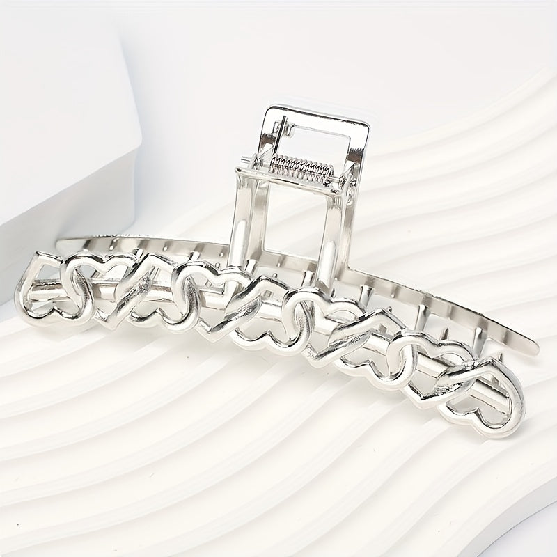 Metal Hair Claw Female Hair Claw Shark Claw Heart Shape Hair Headwear