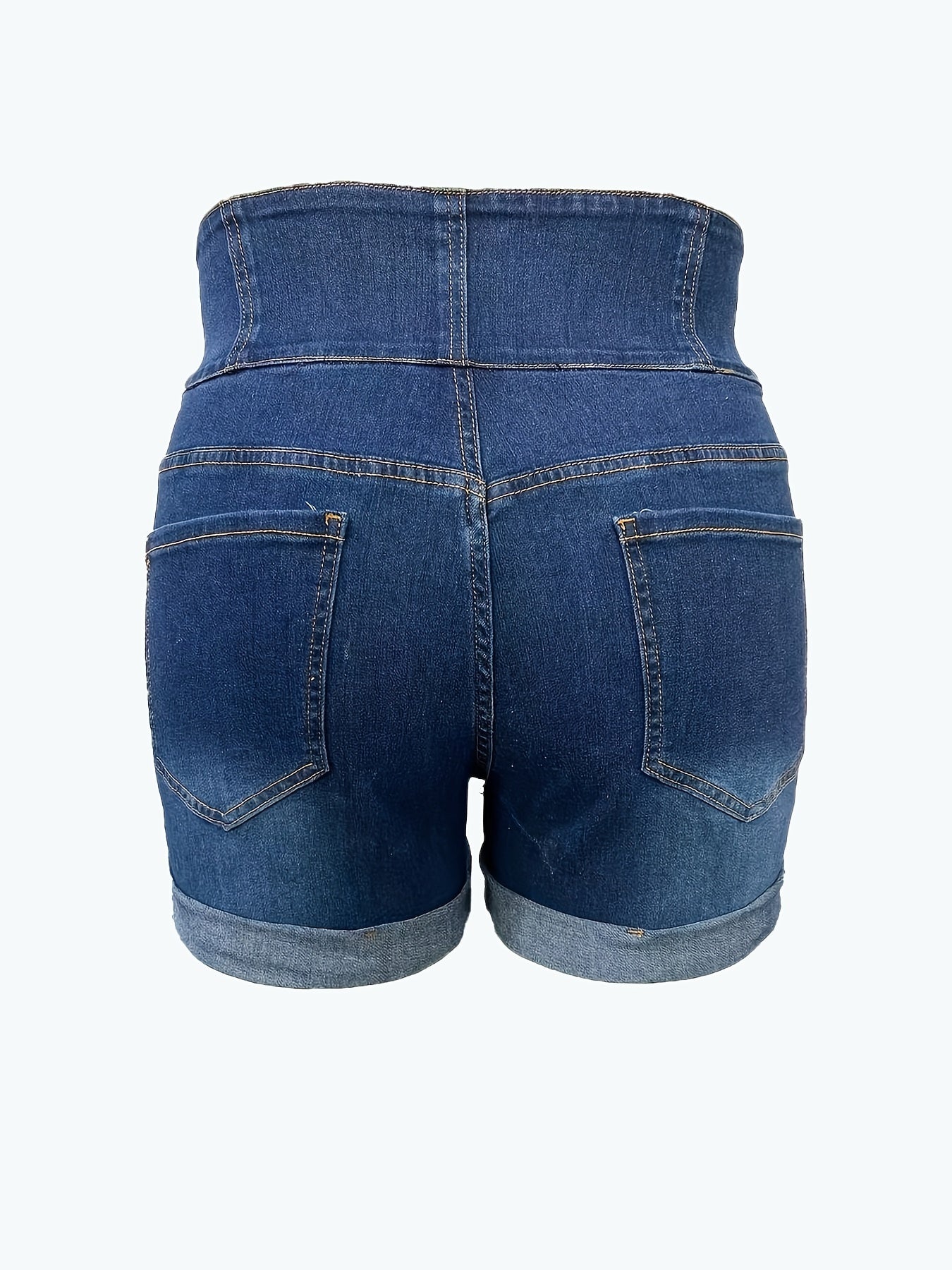  High Rise Skinny Denim Shorts