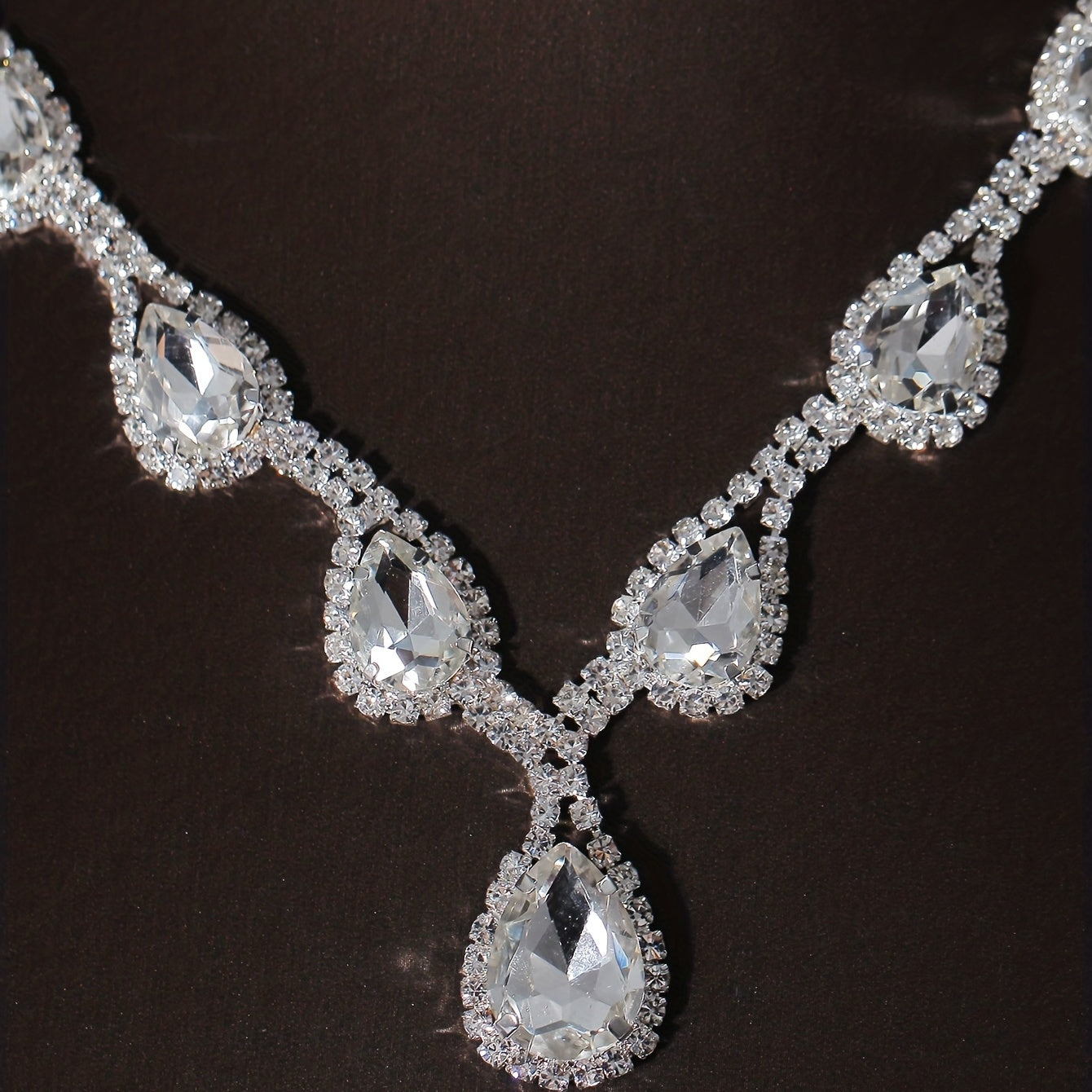 Crystal Bridal Headband Necklace Earrings Set Wedding Accessory