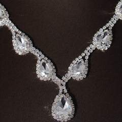 Crystal Bridal Headband Necklace Earrings Set Wedding Accessory