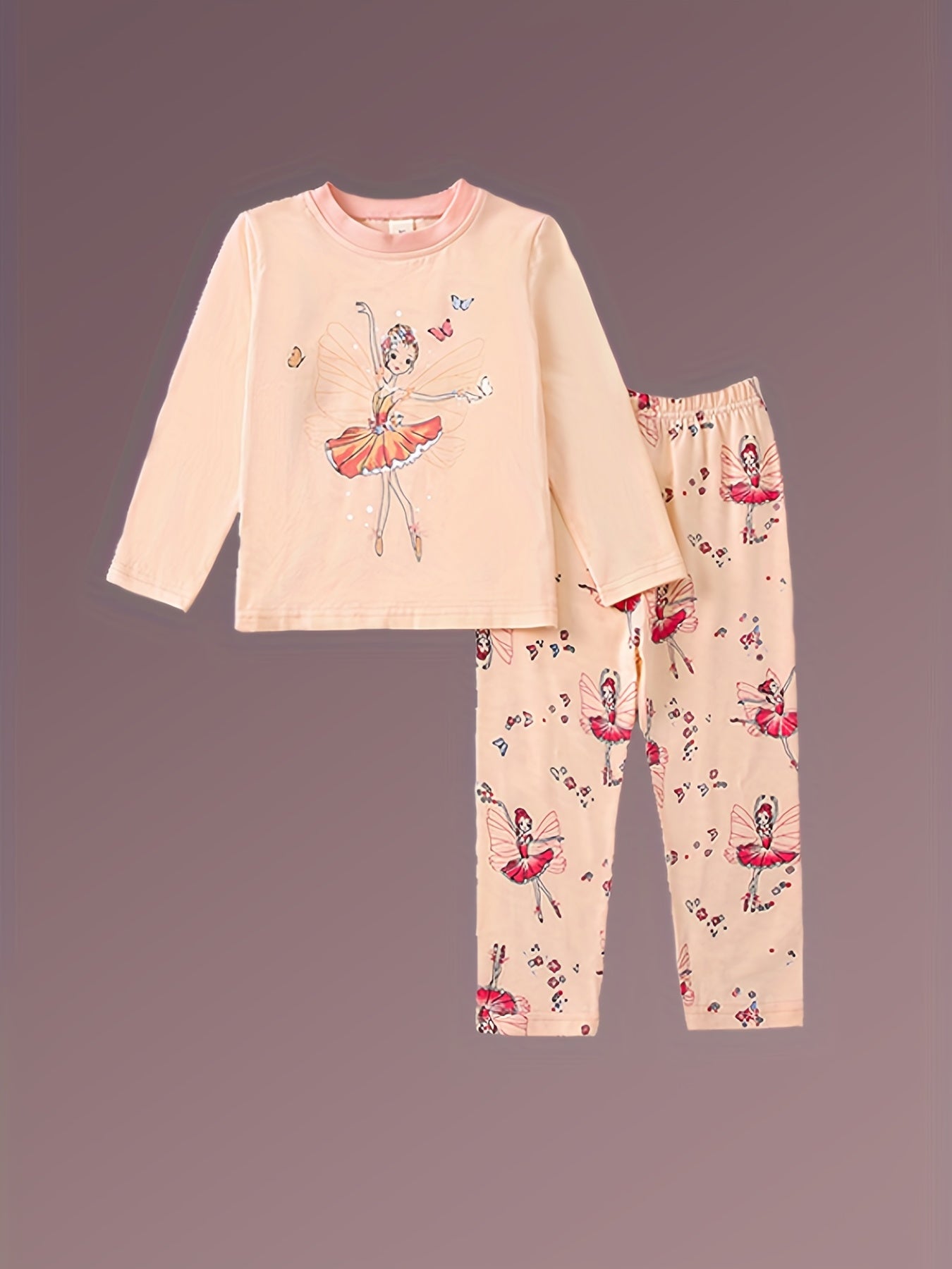 Kids Round Neck Long Sleeve Pajama Set