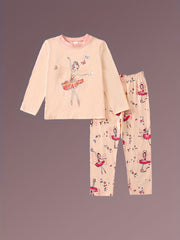 Kids Round Neck Long Sleeve Pajama Set