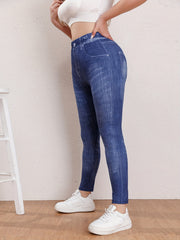  Denim Print High Rise Leggings