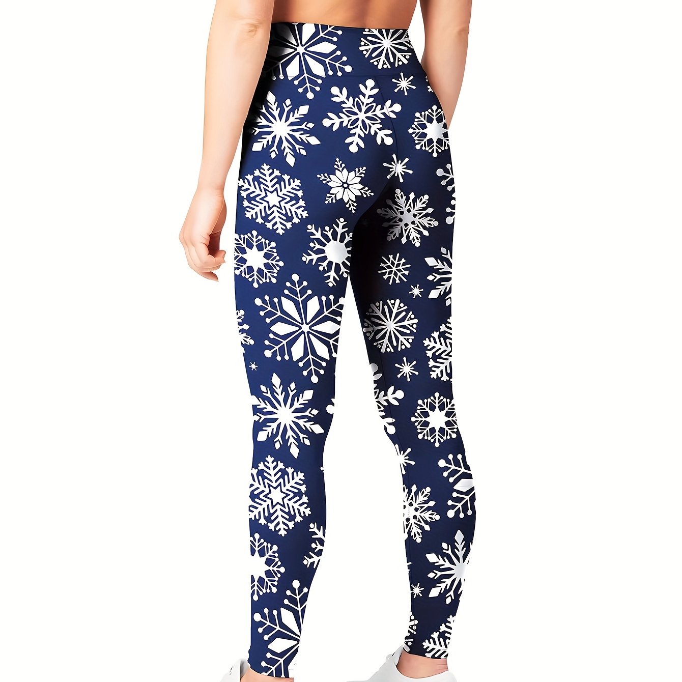 Christmas Snowflake High Waist Yoga Leggings for Women