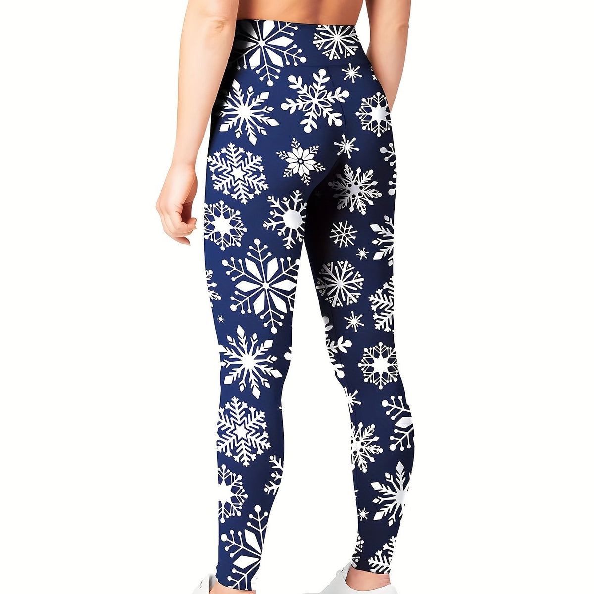 Christmas Snowflake High Waist Yoga Leggings for Women