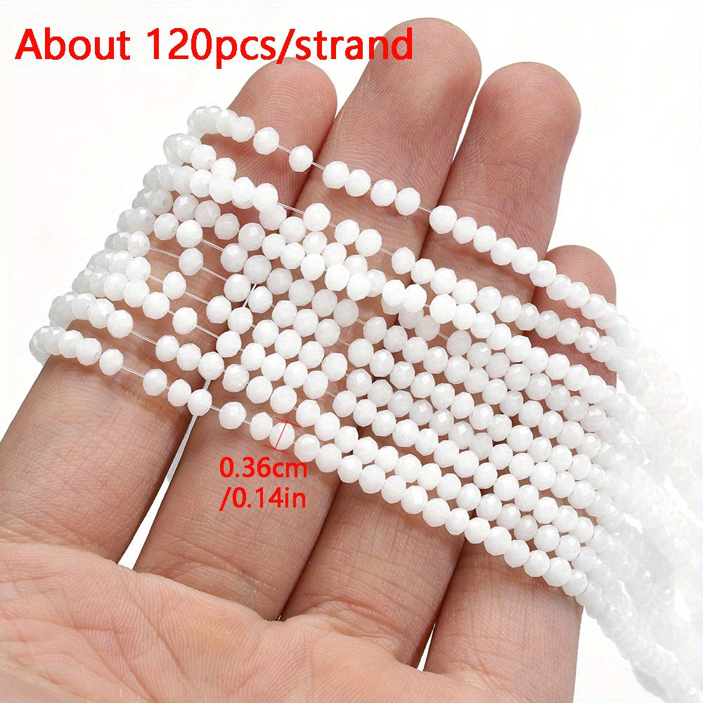 120pcs Crystal Glass Beads Round Spacer for Jewelry Making DIY
