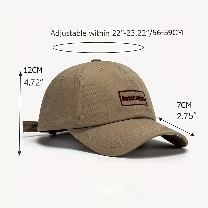 Embroidered Letter Retro Peaked Cap Soft Top Sun Hat