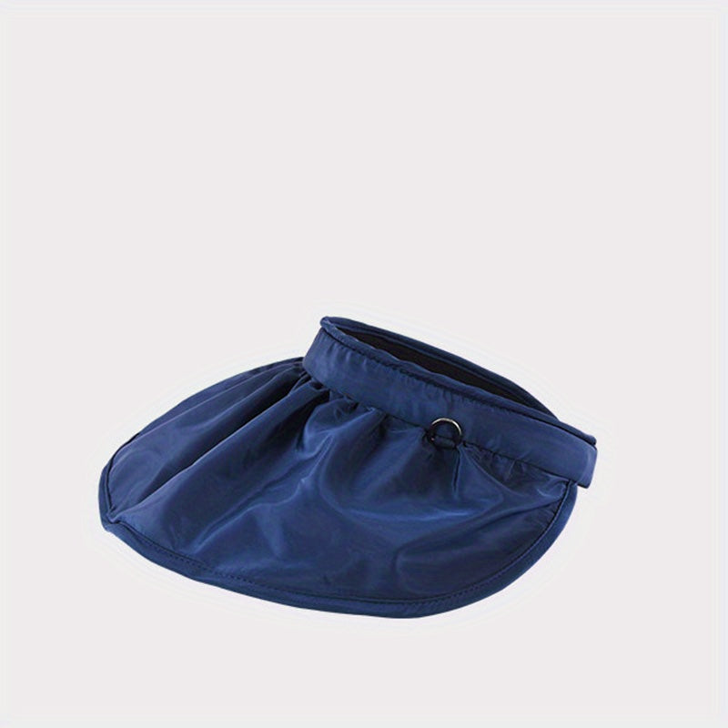 Solid Visor Hat Women Wide Brim Foldable Headband Summer UV Pro