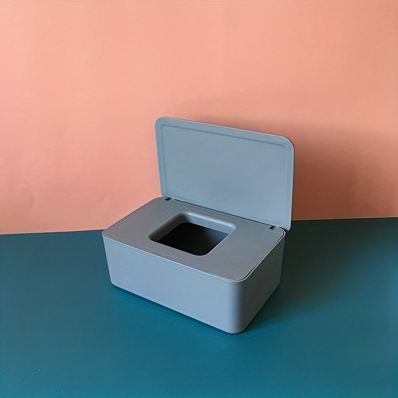 Desktop Wet Tissue Box Household Plastic Dust proof With Lid, Home Office Decor