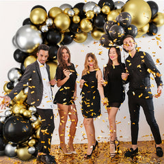 124pcs Golden And Silvery Balloons Garland Arch Kit for Party Decorations