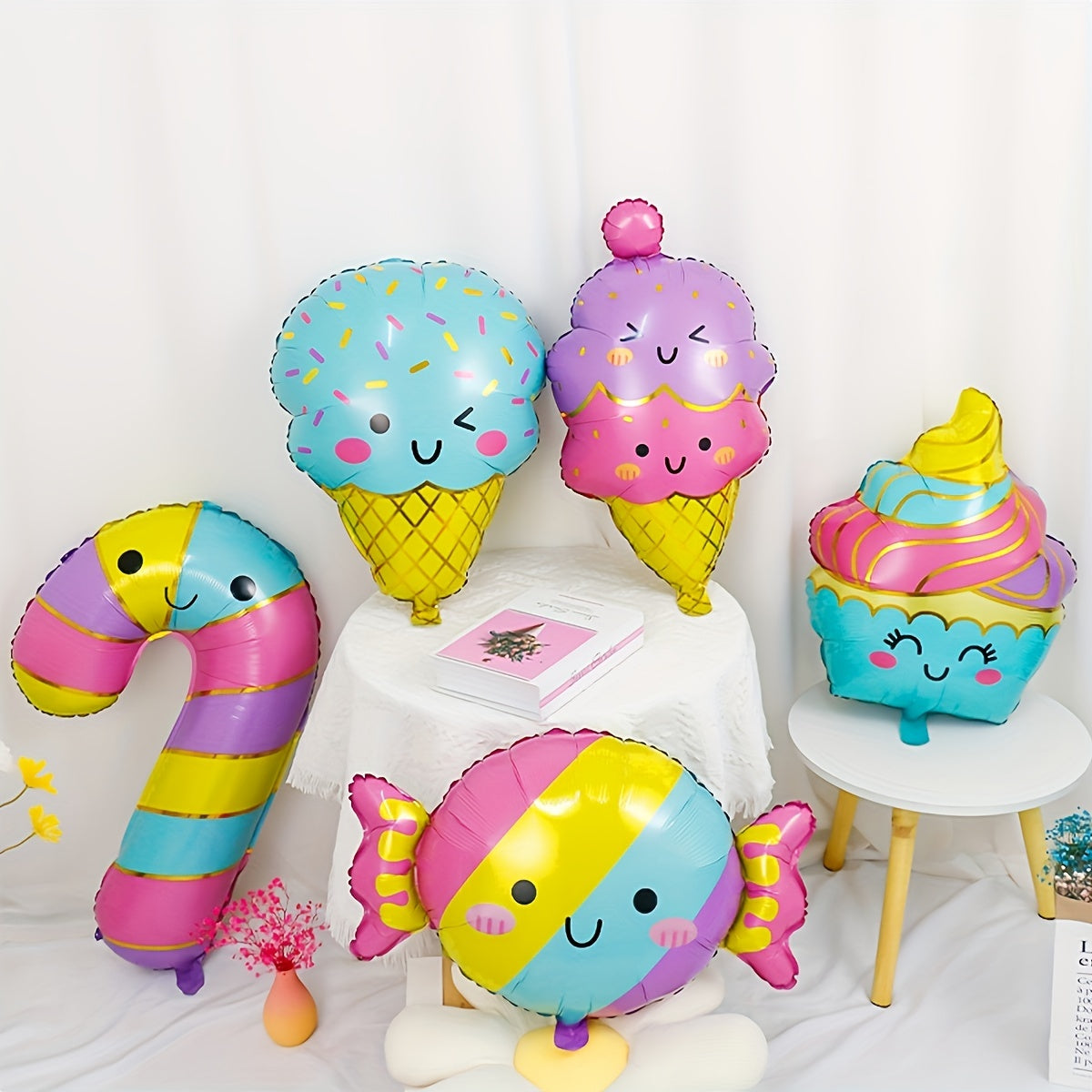 5pcs Dessert Ice Cream Balloons Donut Candy Theme Party Supplies