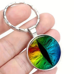 Rainbow Horse Eye Pupil Time Gemstone Keychain Necklace