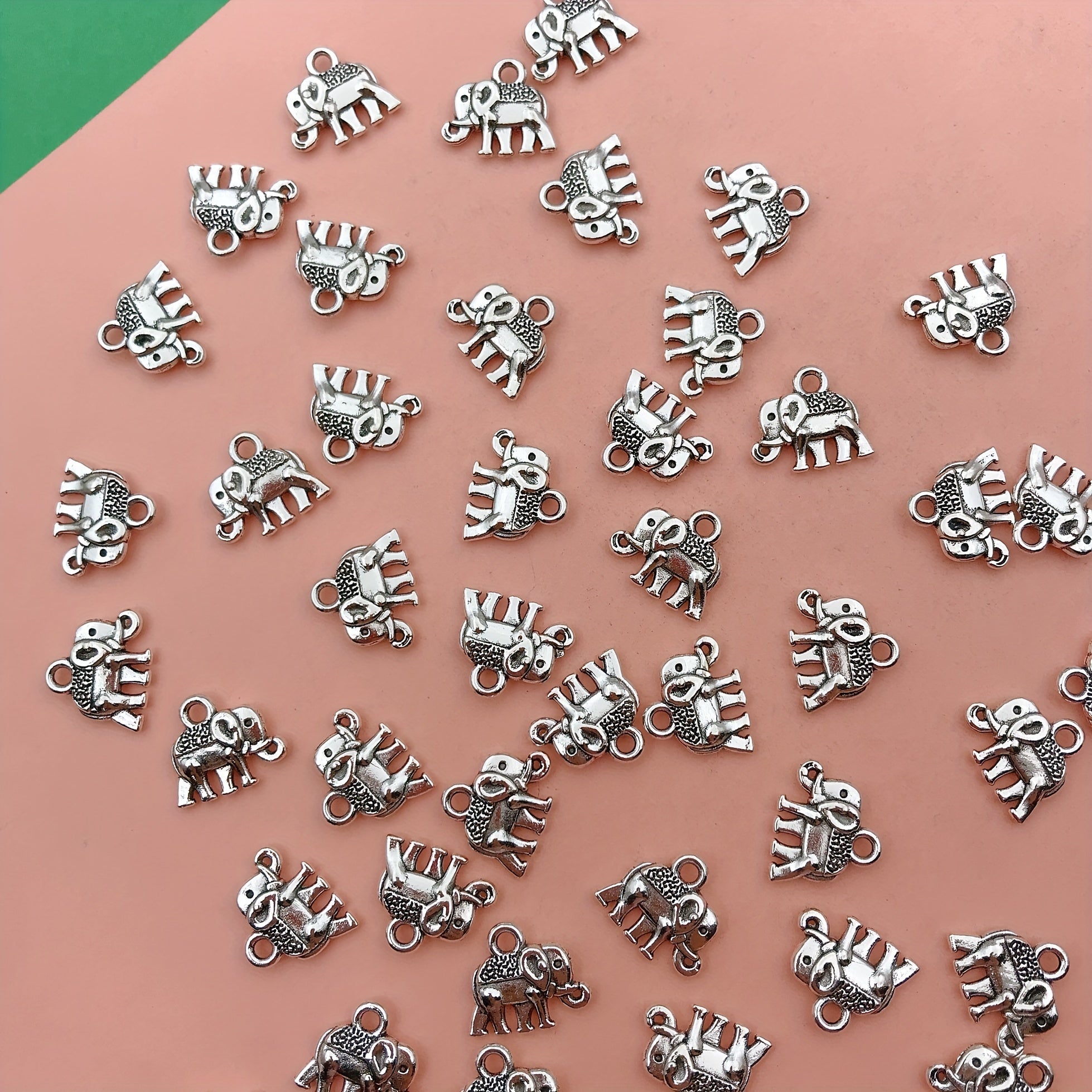 15pcs Elephant Pendant Charm for DIY Bracelets Necklaces Earrings