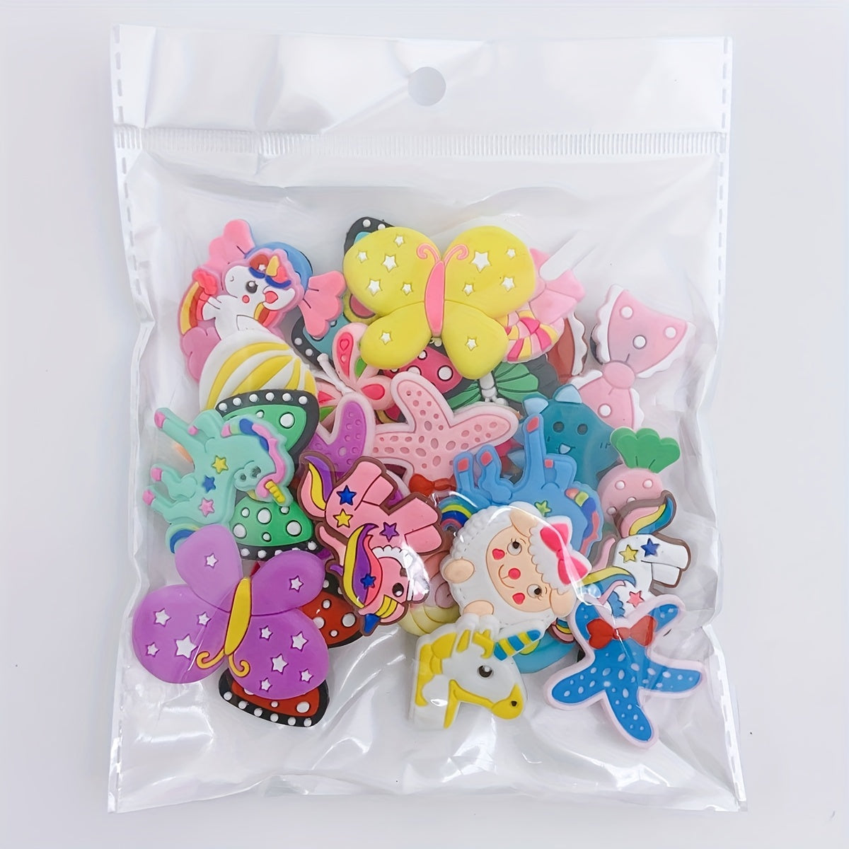 30pcs Cartoon Shoe Charm PVC Soft Rubber Shoe Buckle Clogs DIY Accessories