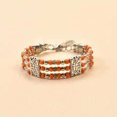 Boho Beaded Bracelet Feather Pendant Hand Jewelry