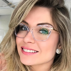 Square Cat Eye Glasses Jelly Frame Clear Lens Glasses